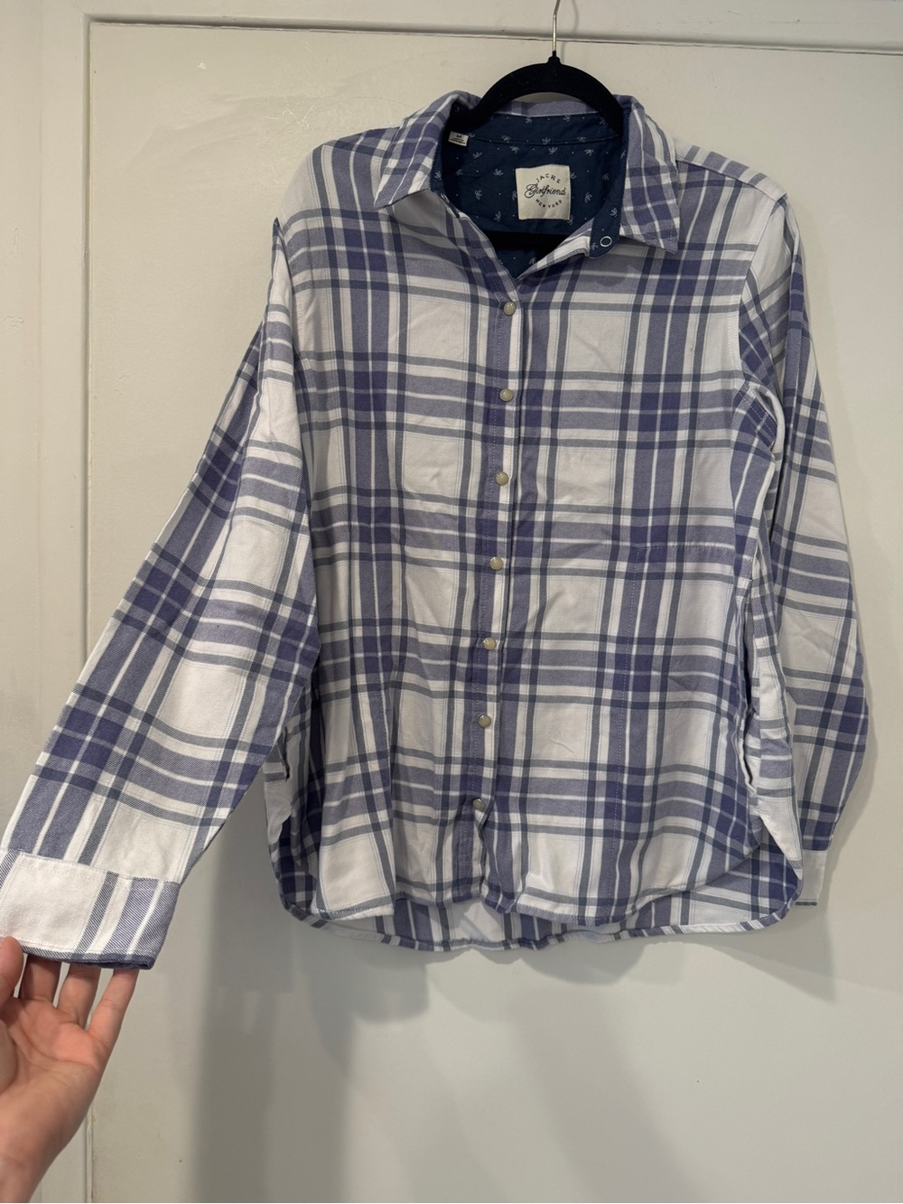 Jachs Girlfriend Plaid Flannel Shirt  Women’s Medium Snap Front Shacket - Picture 5 of 8
